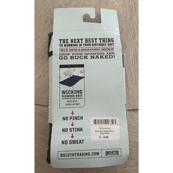 DULUTH Buck Naked Pattern Green Men’s Underwear Knit Boxer Brief 2XL- 1 Piece - Picture 2 of 4